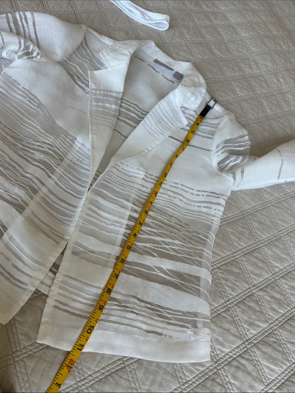 NEW Chico's Sheer Texture Open-Front Blazer - Picture 6 of 9